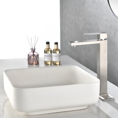 Single Handle Stainless Steel Bathroom Sink Faucet