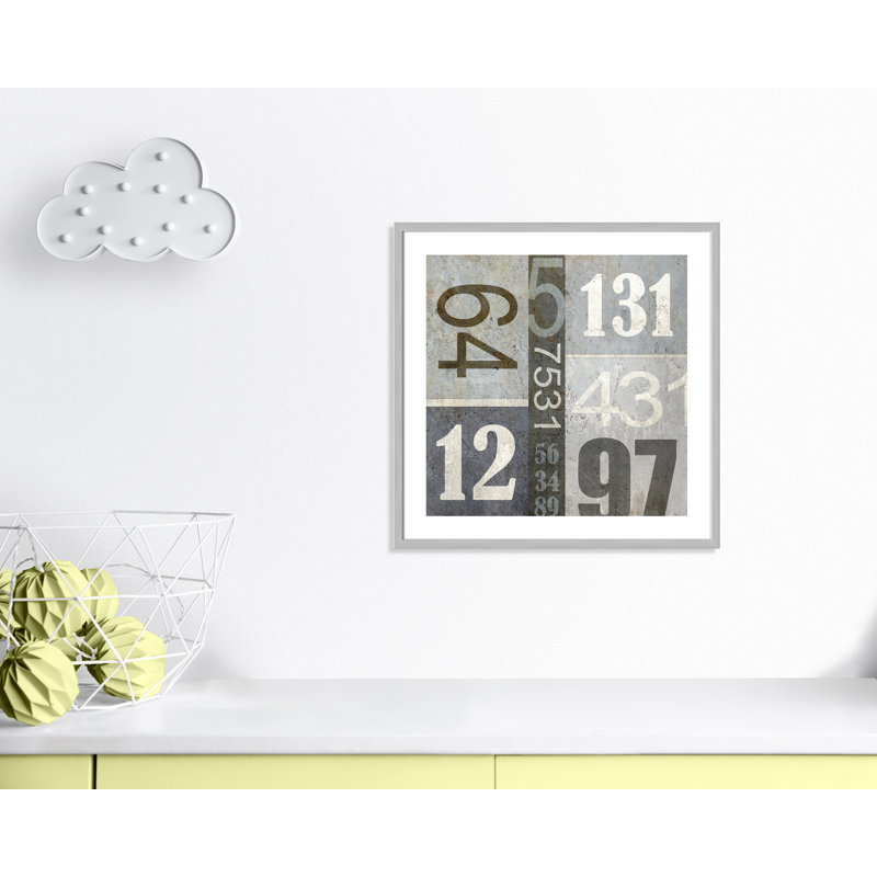 Art numérique encadré, H 26,5 po x l 26,5 po x P 1,18 po, Encadré de boîte argent