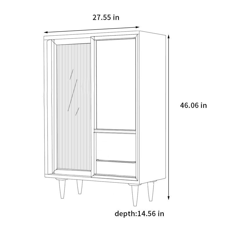 Bookcase, 46.06" H x 27.55" W x 14.56" D