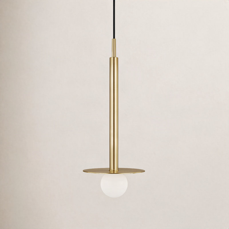 Luminaire suspendu en métal 1 lumière Allegra, H 20 po x l 8 po x P 8 po, Bronze brillant