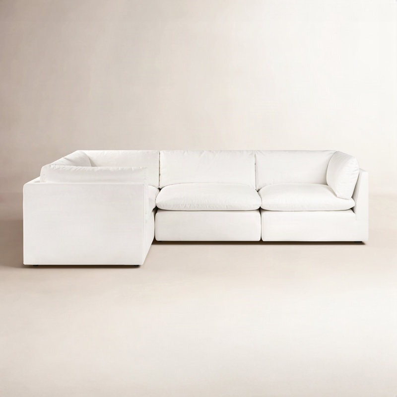 Davos Upholstered L-Shaped Sectional with Ottoman Left Hand Facing
