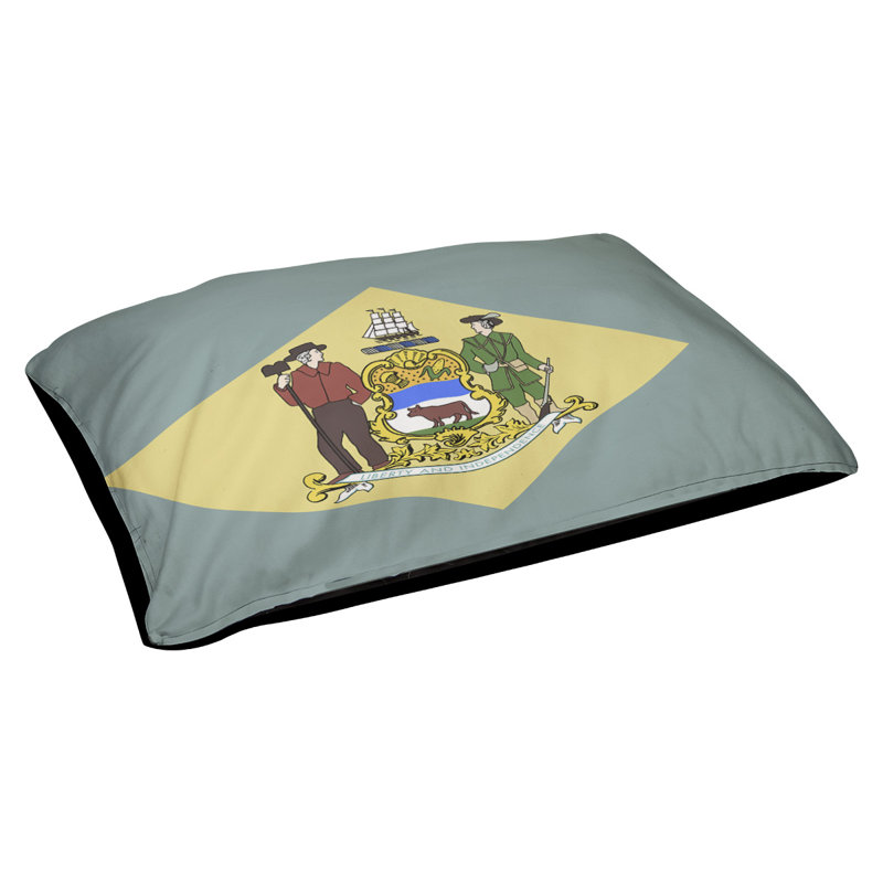 Coussin de concepteur delaware flag Burien, L 42 po x l 52 po, Noir