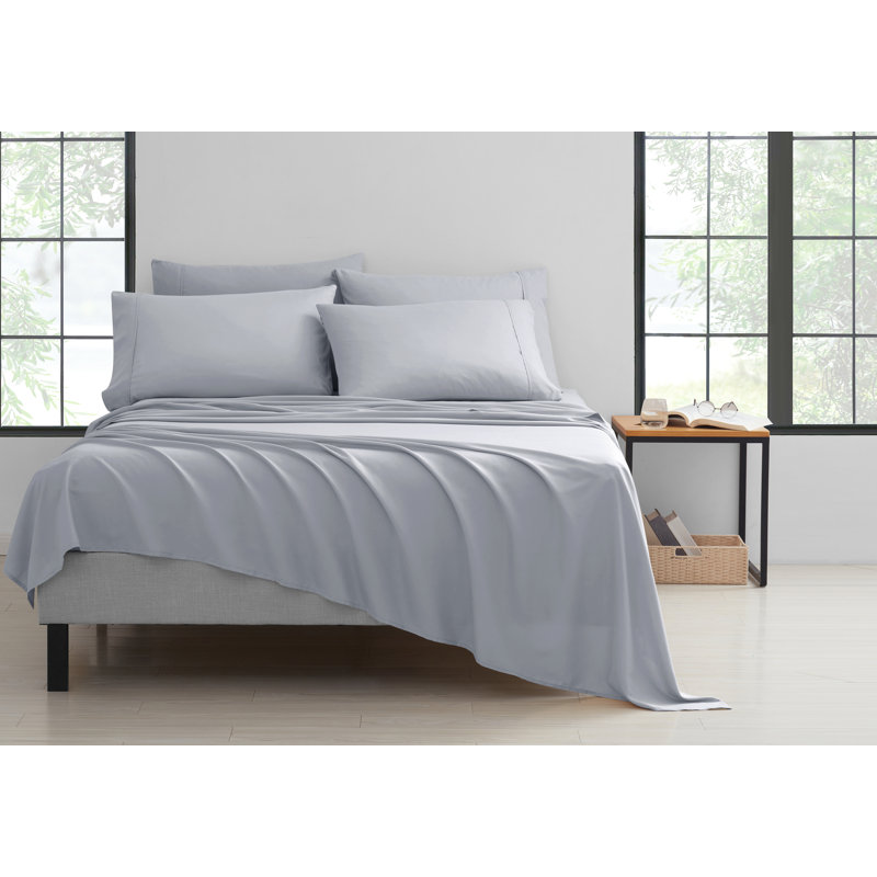 Ensemble de draps en bambou à densité de tissage 1800 fils Bibb Home, Argent