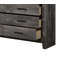 Commode polyvalente en chêne gris rustique avec beaucoup de rangement pour la chambre à coucher