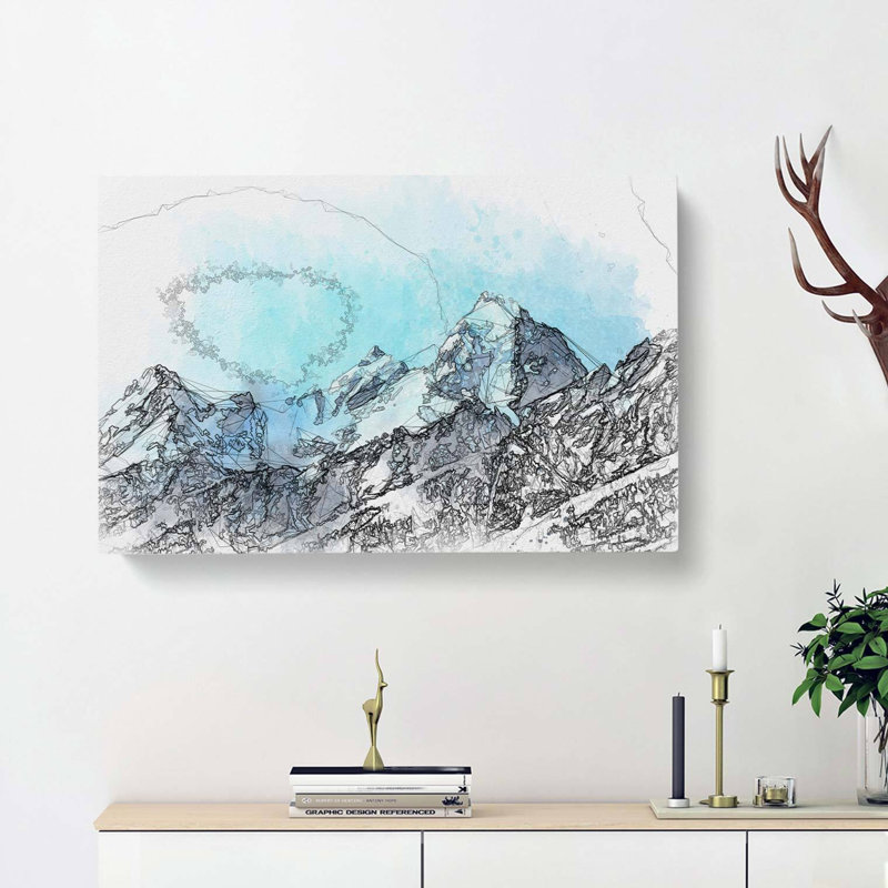 Mountain Blues in Abstract - Wrapped Canvas, 50cm H x 76cm W x 3cm D