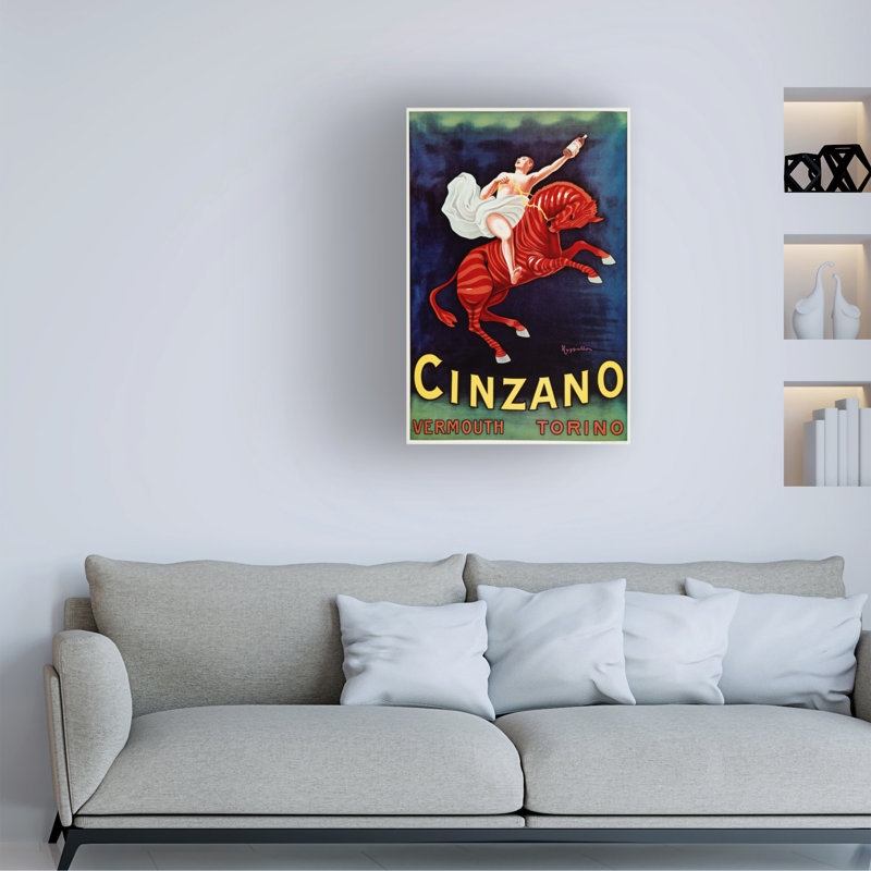 Art sur toile Marcus Jules Cinzano, H 19 po x l 12 po