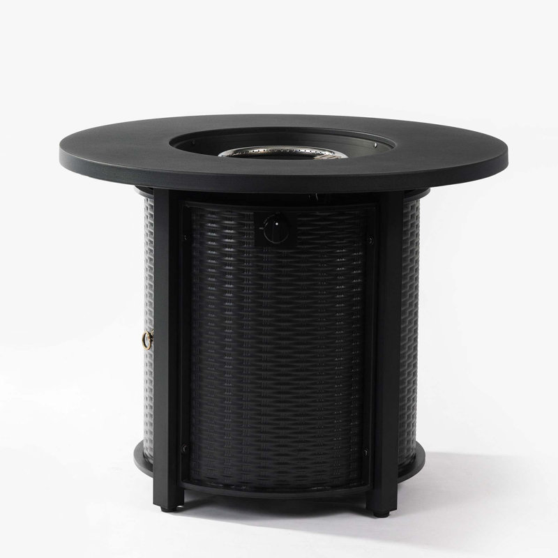 Round Fire Pit Table Propane Fire Table With Lava Rocks