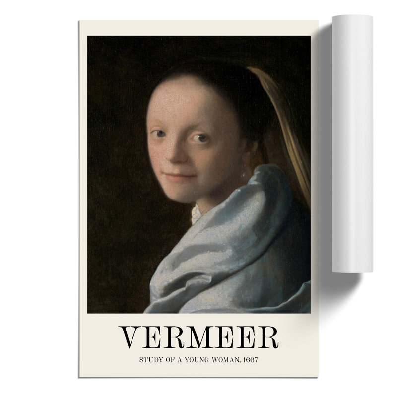 Study Of A Young Woman by Johannes Vermeer - No Frame Print, 42cm H x 30cm W x 0.1cm D
