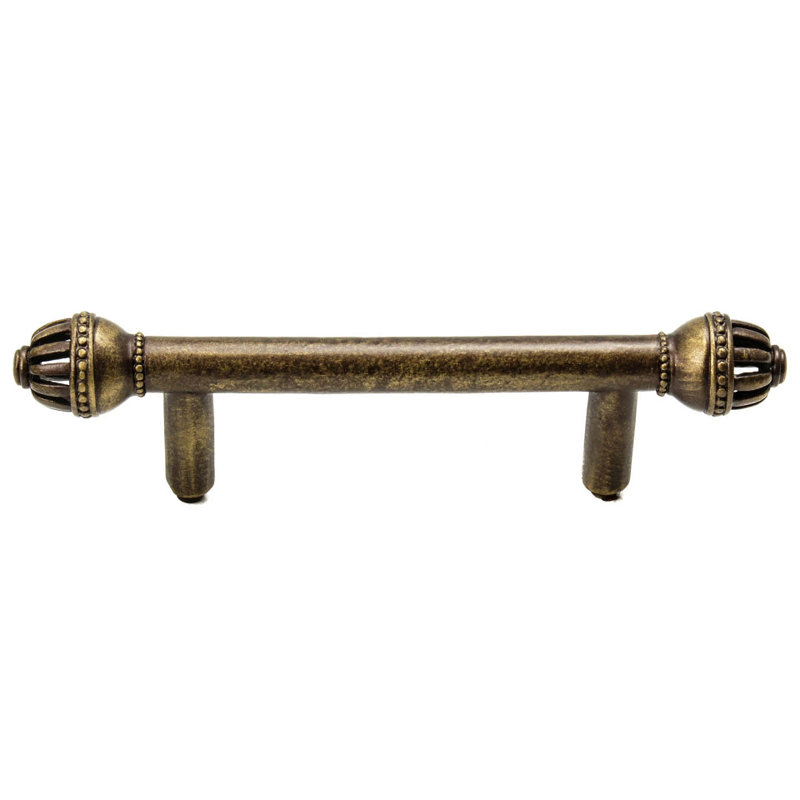 Poignée cage de cricket, 3", Laiton antique