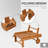 Outdoor Folding Chaise Lounge, Wood Frame Single Chaise With Wheels, Modern Patio Chaise Lounge