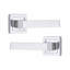  Delta Design Door Handles in Polished Chrome Finish with 3 Lever Lock, 2 Keys Keyhole Escutcheon and 1 Pair Ball Bearing Hinges