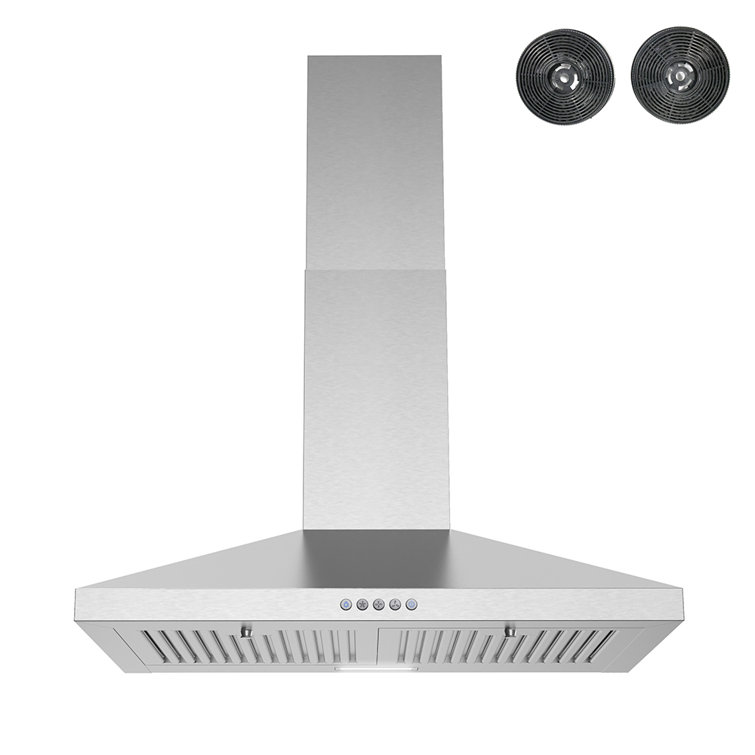 Streamline Goffredo 30" 220 Cubic Feet Per Minute Convertible Wall Mount Range Hood with Baffle Filter and Light Included