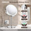 Miroir de maquillage lumineux, hauteur réglable double face, grossissement 1 / 10X avec 3 couleurs, meuble-lavabo rotatif à 360 °-1810303146