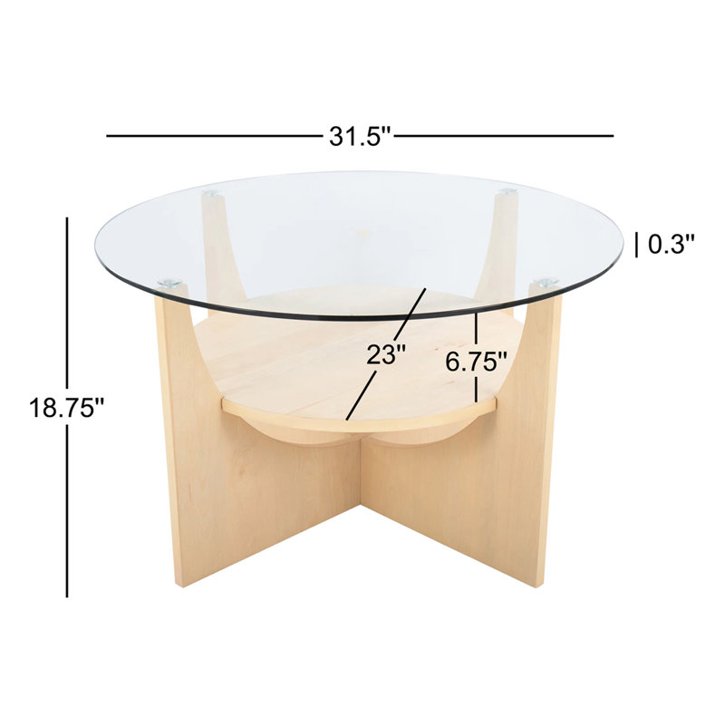 Table basse à tréteaux avec rangement, Naturel