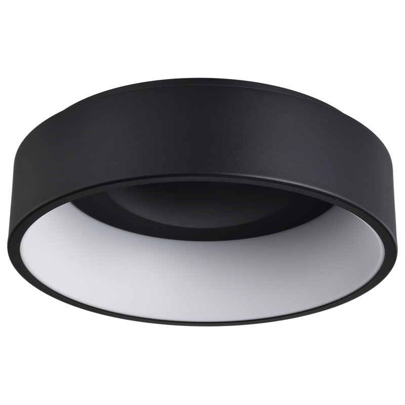 Lucien 1 - Light LED Flush Mount, 6.06'' H x 17.75'' W x 17.75'' D", Black