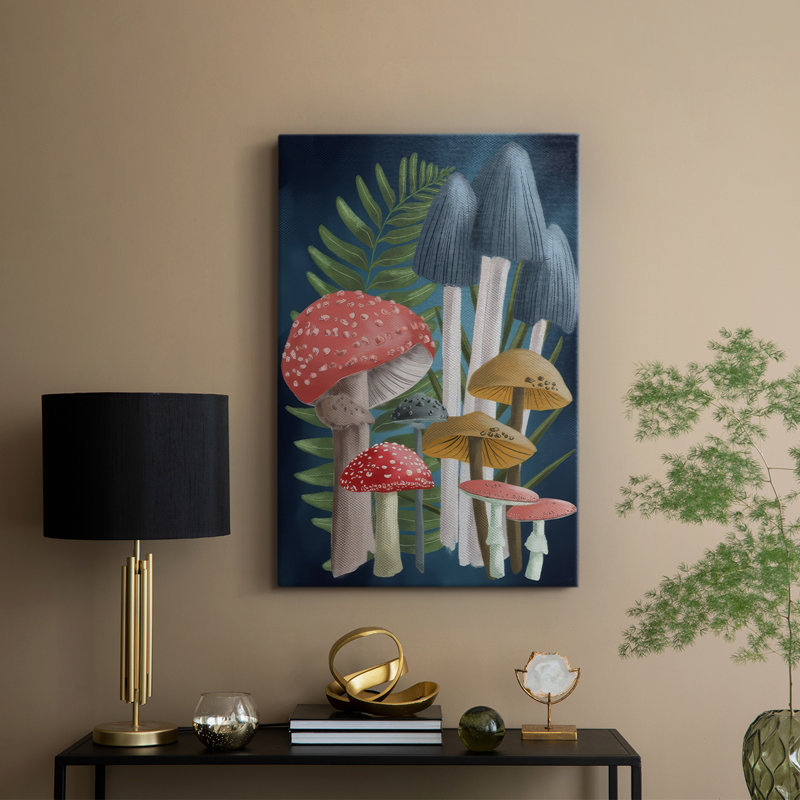 Récolte de champignons II - galerie Cavas sur mesure, H 12 po x l 8 po