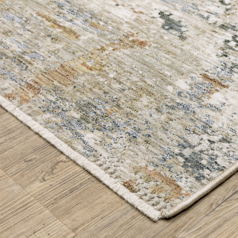 Tapis beige / rouille Gloria, Rectangle 6 pi 7 po x 9 pi 10 po
