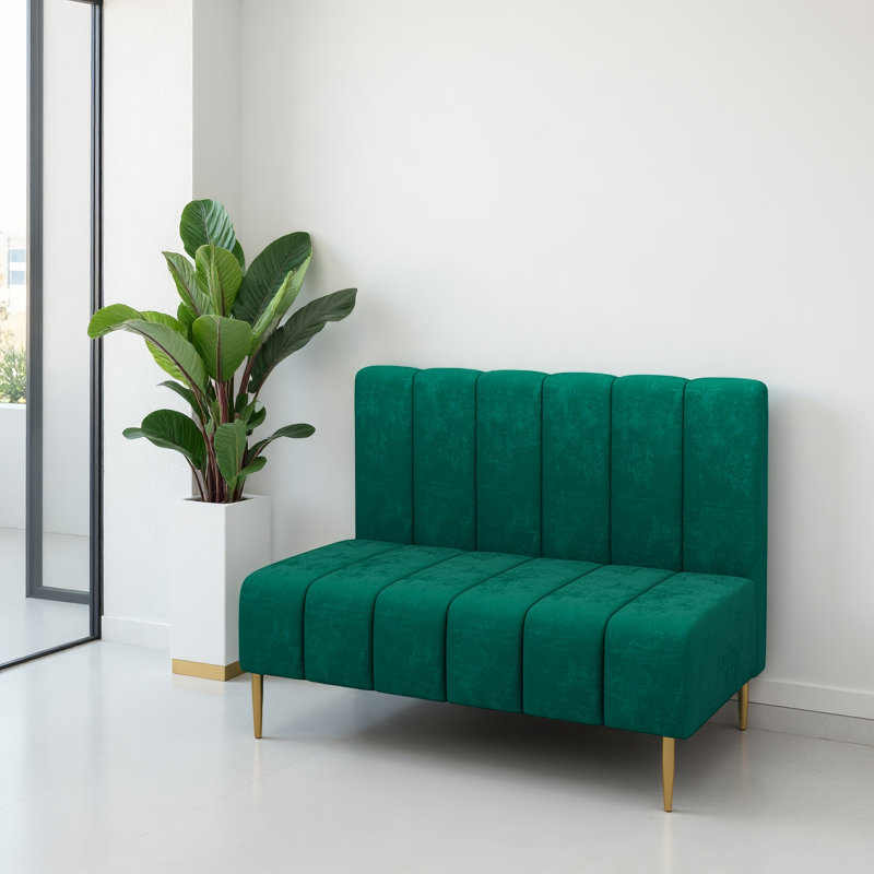 Bancs de réception en velours avec dossier, Vert