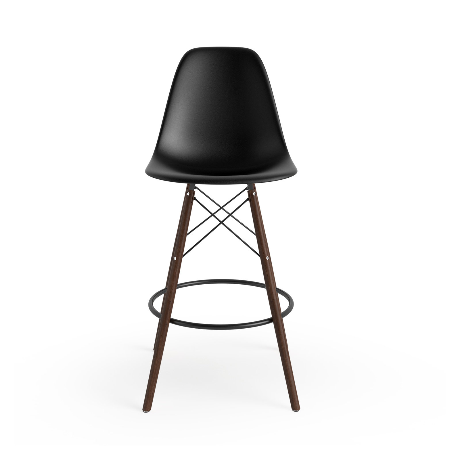 Jordan Bar & Counter Stool, Black/Walnut, Counter Stool (26" Seat Height)
