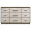 Commode 9 tiroirs Litchfield Chêne gris