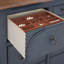 Commode 9 tiroirs, aucun assemblage requis, finition bleue en velours côtelé