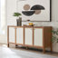 Capri 65" Wood Grain Sideboard Storage Cabinet In Walnut