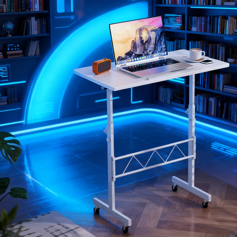 Bureau debout à hauteur ajustable avec plateau inclinable, table d'ordinateur portable portable pour le bureau à domicile, ordinateur portable et tapis
