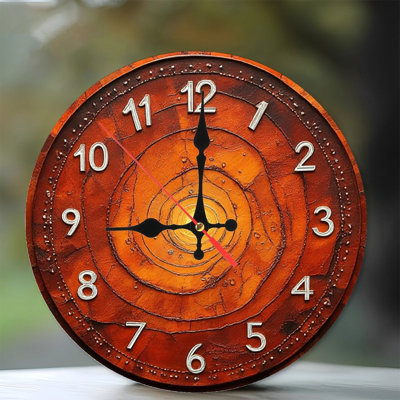 Horloge murale orange en spirale