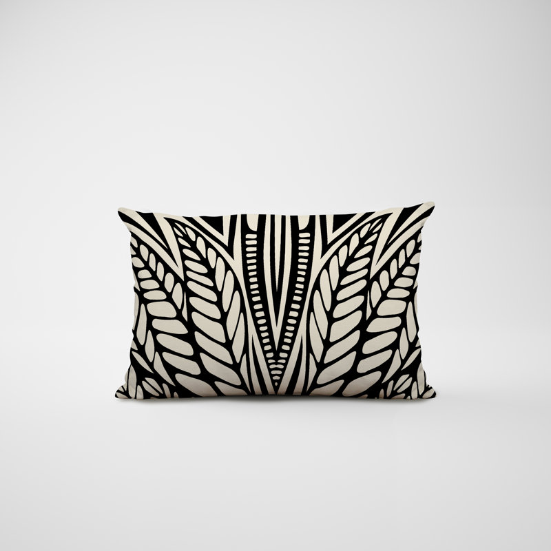 Housse et insert de coussin rectangulaire en polyester pour l'intérieur et l'extérieur, Noir
