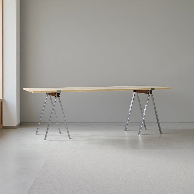 Bureau de style nordique minimaliste, H 29,13 po x l 62,99 po x P 27,56 po, Brun
