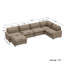 Ensemble de canapé modulaire 6 pièces avec tissu 3 pièces, fauteuil inclinable électrique, siège chauffant et repose-pieds-126256601