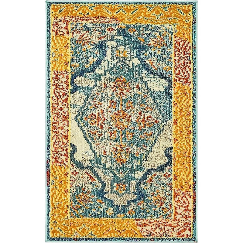 Abstract Indoor Rug, Rectangle 2'2" x 3'