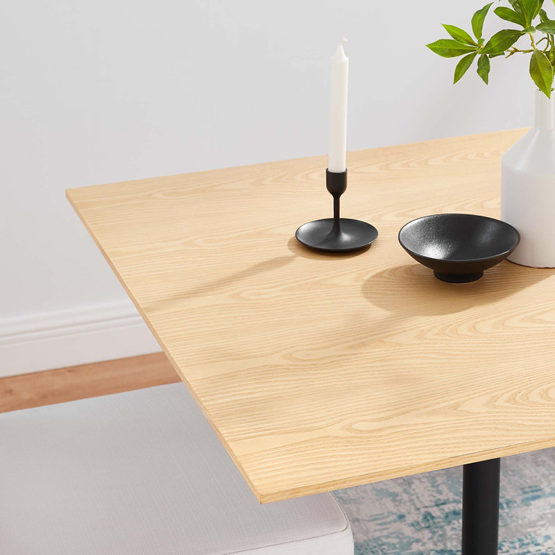 Lippa Square Wood Dining Table, Natural, 36" L x 36" W