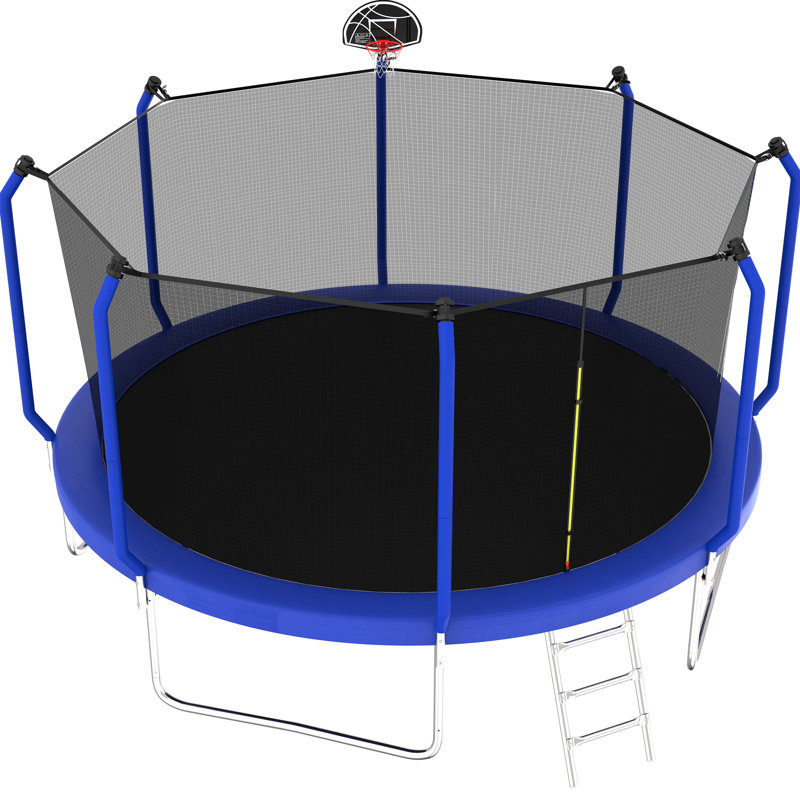 Trampoline avec panier de basketball, trampoline d'extérieur renforcé de type ASTM avec filet d'enclos