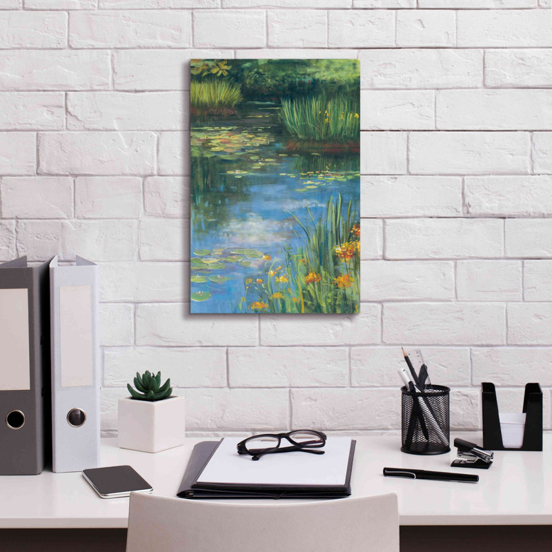 «Aanisah Garden Pond III» sur toile par Carol Rowan, H 18 po x l 12 po x P 0,75 po
