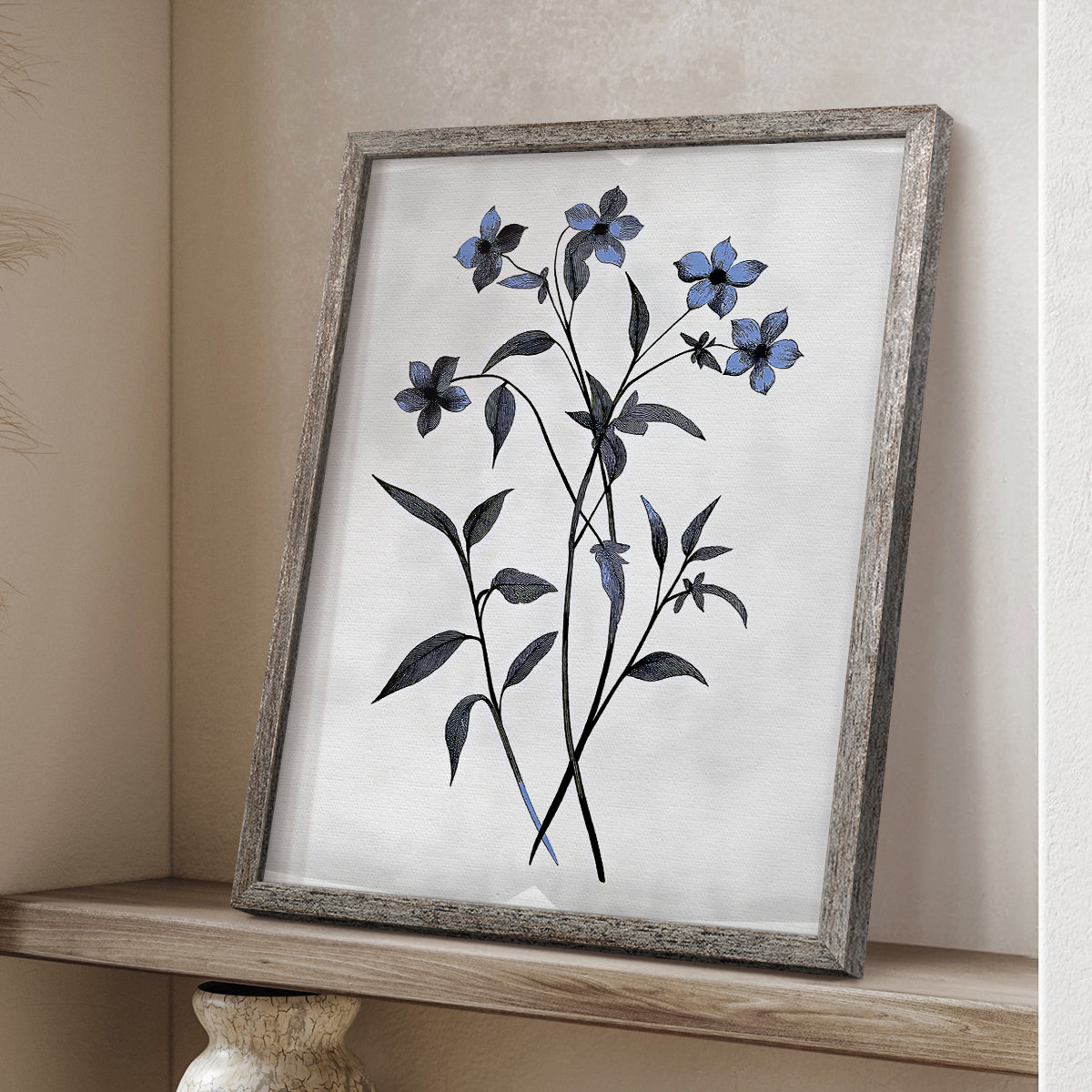 Winston Porter FLORAL Series DXLIV Framed Print - Solid Wood | Wayfair