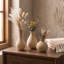 Ensemble de vases 3 pièces, vases en bois texturé aux formes graduées pour console, tablette ou manteau de cheminée