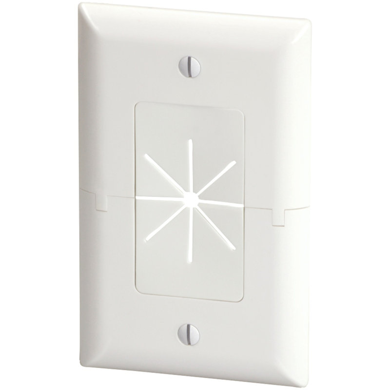Plaque murale 1-gang Coax, Blanc