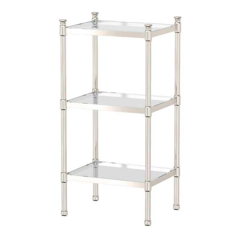 Étagère de salle de bain H 28,25 po x l 14,25 po x p 11,33 po, Nickel poli