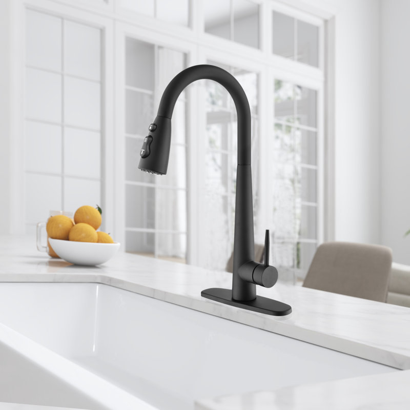 WESTINUS Pull Down Kitchen Faucet, Matte Black