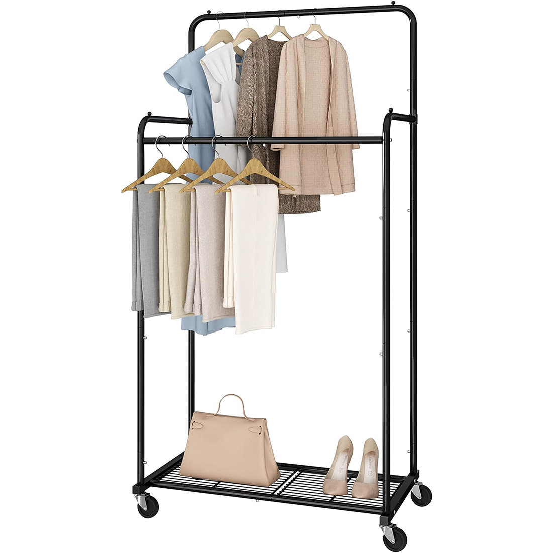 Rebrilliant Mirnesa 28.5 Metal Rolling Clothes Rack Wayfair