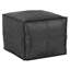 Pouf ottoman en similicuir noir de 45 cm