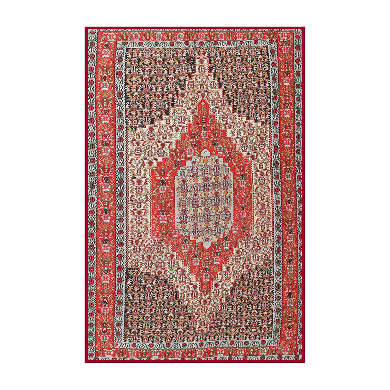 Tapis traditionnel rouge / brun Tuan, Rectangle 2 pi x 3 pi