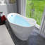 59 po X 28 po Baignoire de trempage autoportante en acrylique blanc brillant
