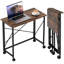 HOMCOM Small Folding Desk, 80 cm on Wheels for Small Space, Natural Tone-996154305