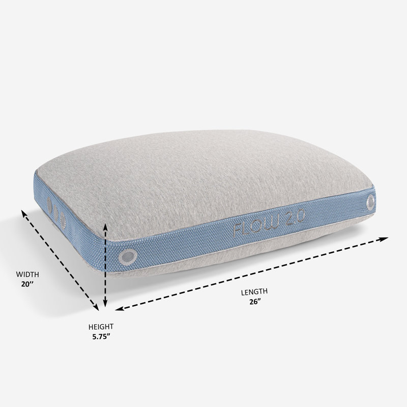 Flow 2.0 Blue and Gray Memory Foam Hypoallergenic Pillow