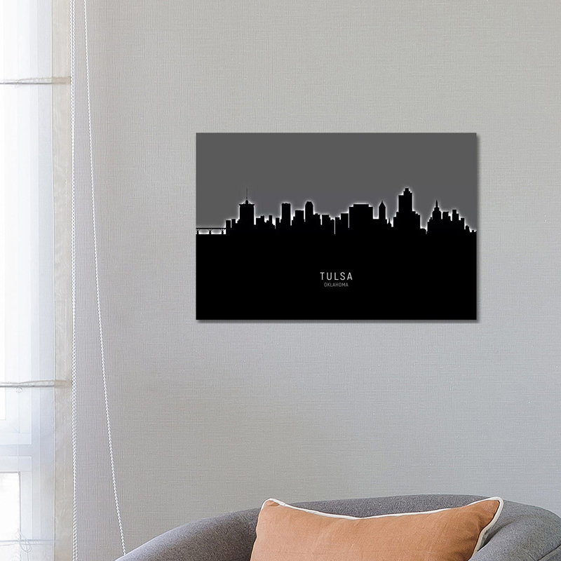 Tulsa Oklahoma Skyline by Michael Tompsett - 1 Piece Wrapped Canvas Wall Art, 66.04 cm H x 45.72 cm W x 3.175 cm D