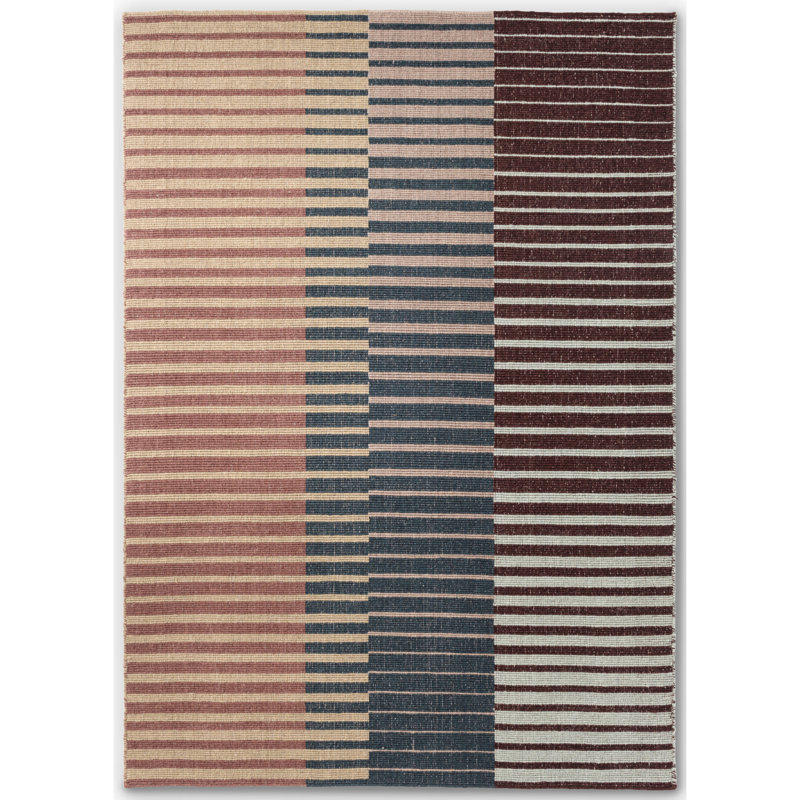 Artisan Wool Striped Area Rug in Dusk, Rectangle 6'7'' x 9'2''