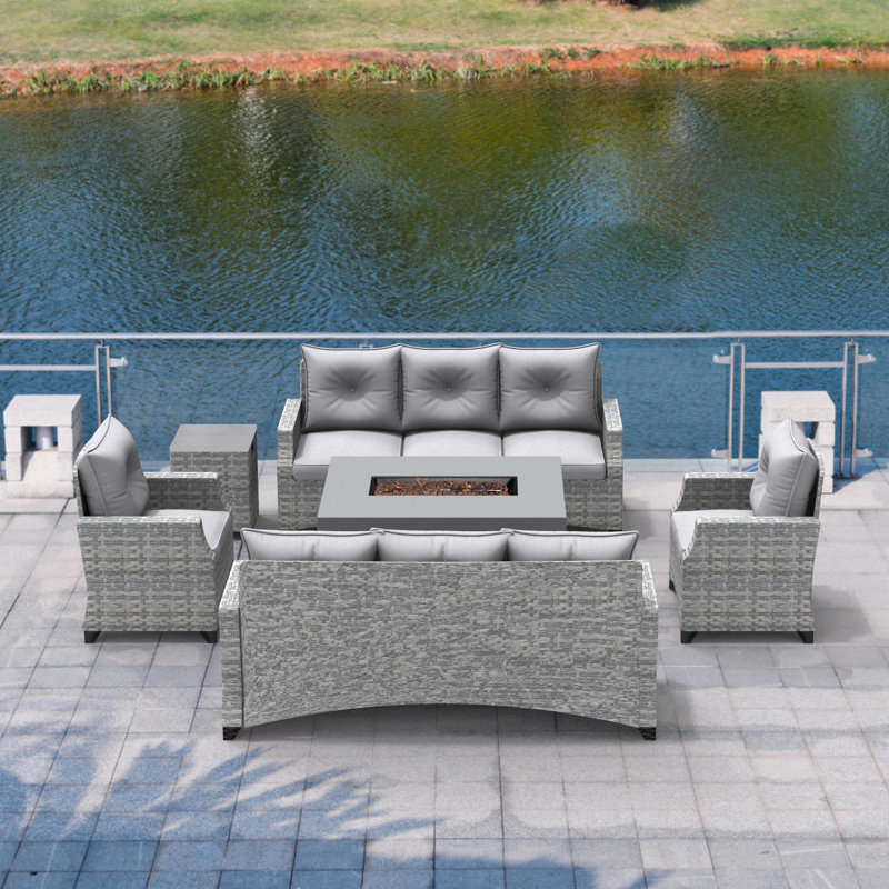 8 - Person Patio Conversation Set with Cushions