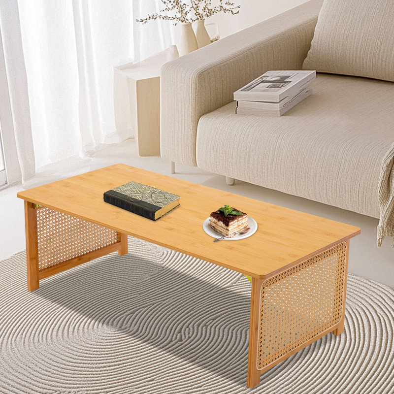 Table basse 39,3 pouces moderne rectangulaire autoportante pliable, H 13,77 po x L 39,3 po x l 18,89 po